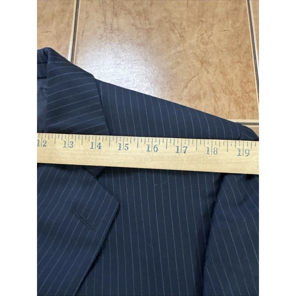 Hickey Freeman Blazer 42R Blue Pinstripe Wool Sport Coat Suit Jacket USA Made